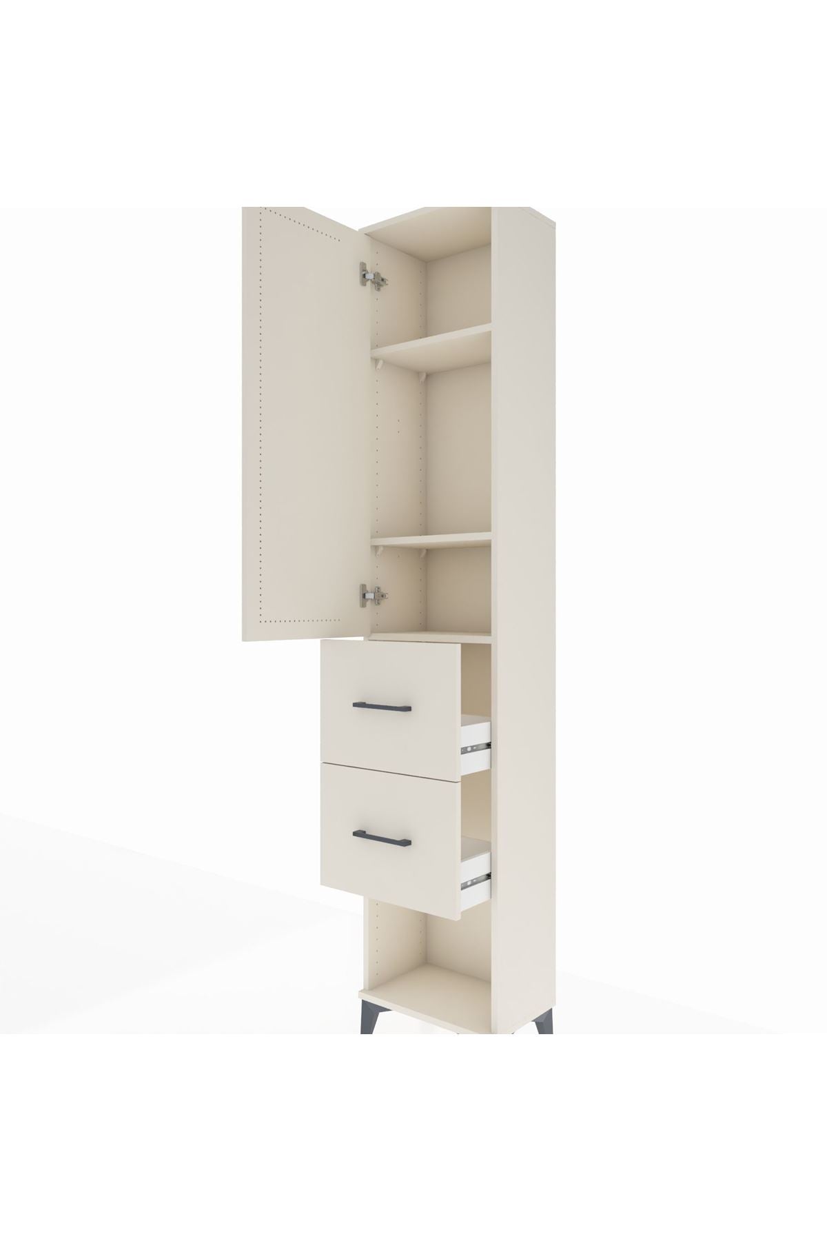 Arges Dolap 3 Raflı 2 Çekmeceli Tek Kapaklı 44x30x221 - S28M137V1A