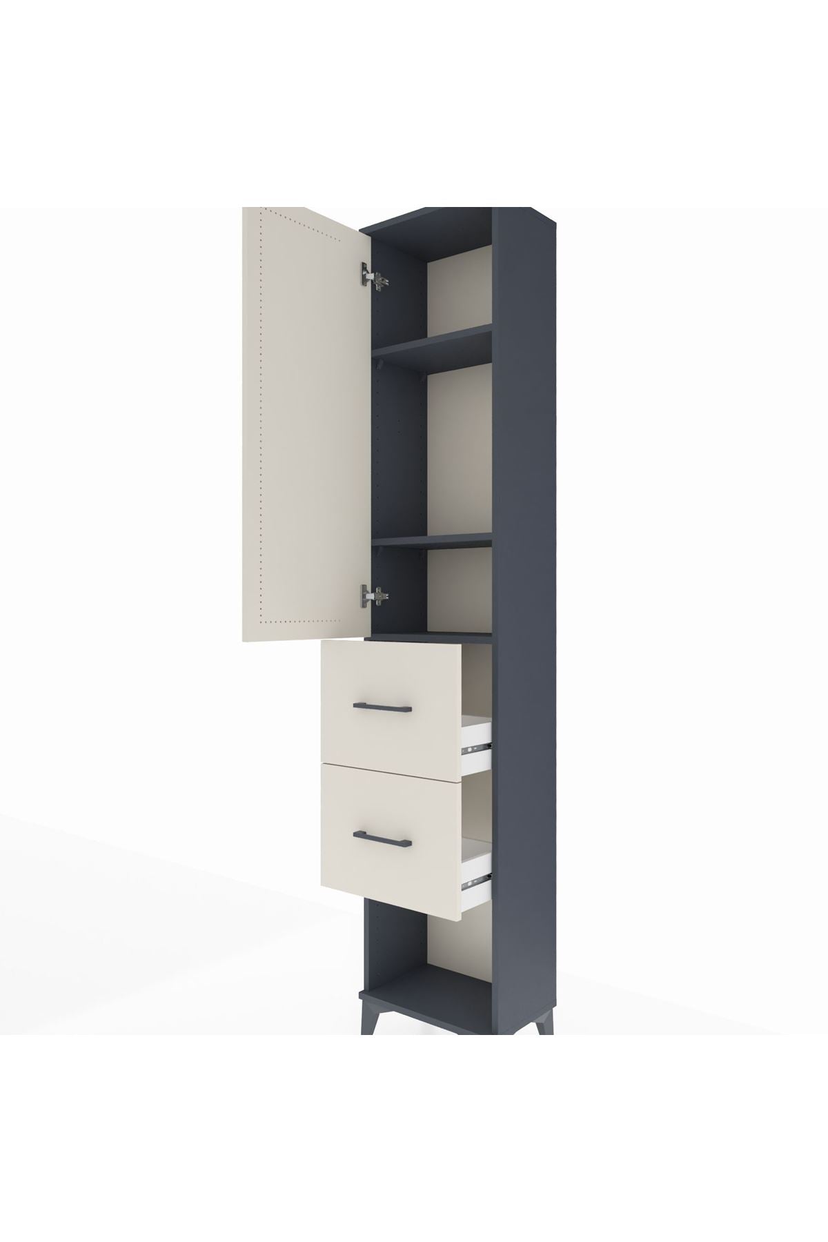 Arges Dolap 3 Raflı 2 Çekmeceli Tek Kapaklı 44x30x221 - S28M137V4A