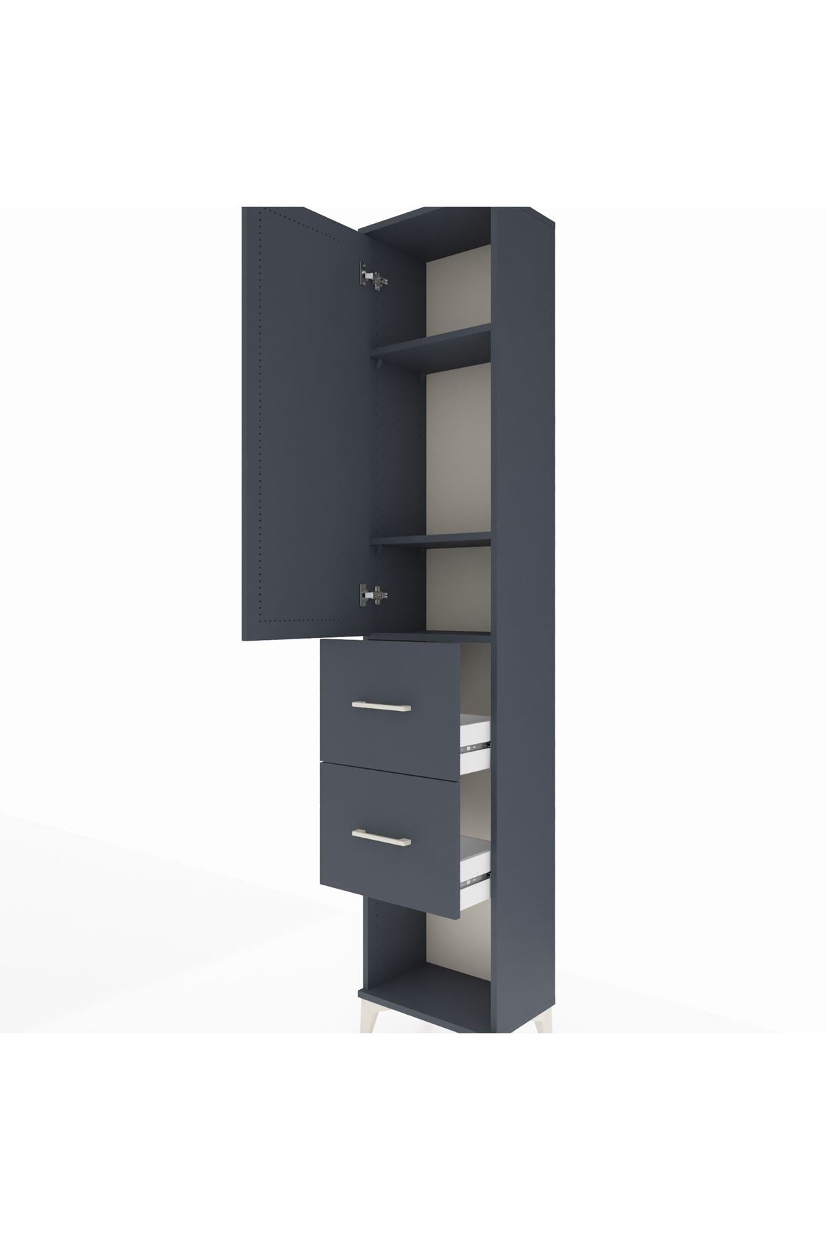 Arges Dolap 3 Raflı 2 Çekmeceli Tek Kapaklı 44x30x221 - S28M137V5A