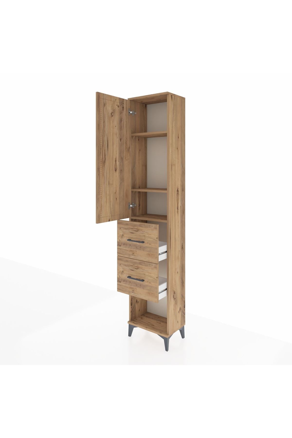 Arges Dolap 3 Raflı 2 Çekmeceli Tek Kapaklı 44x30x221 - S28M137V9A