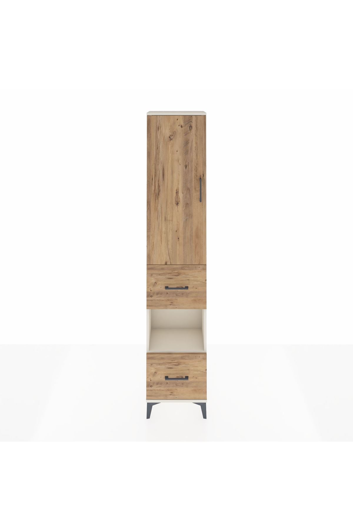 Arges Dolap 3 Raflı 2 Çekmeceli Tek Askılı 44x30x221 - S28M139V3A