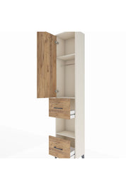 Arges Dolap 3 Raflı 2 Çekmeceli Tek Askılı 44x30x221 - S28M139V3A