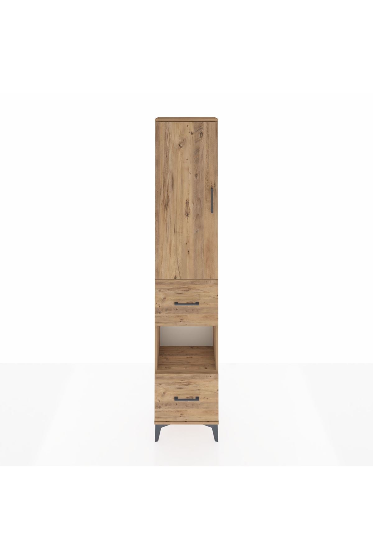 Arges Dolap 3 Raflı 2 Çekmeceli Tek Askılı 44x30x221 - S28M139V9A