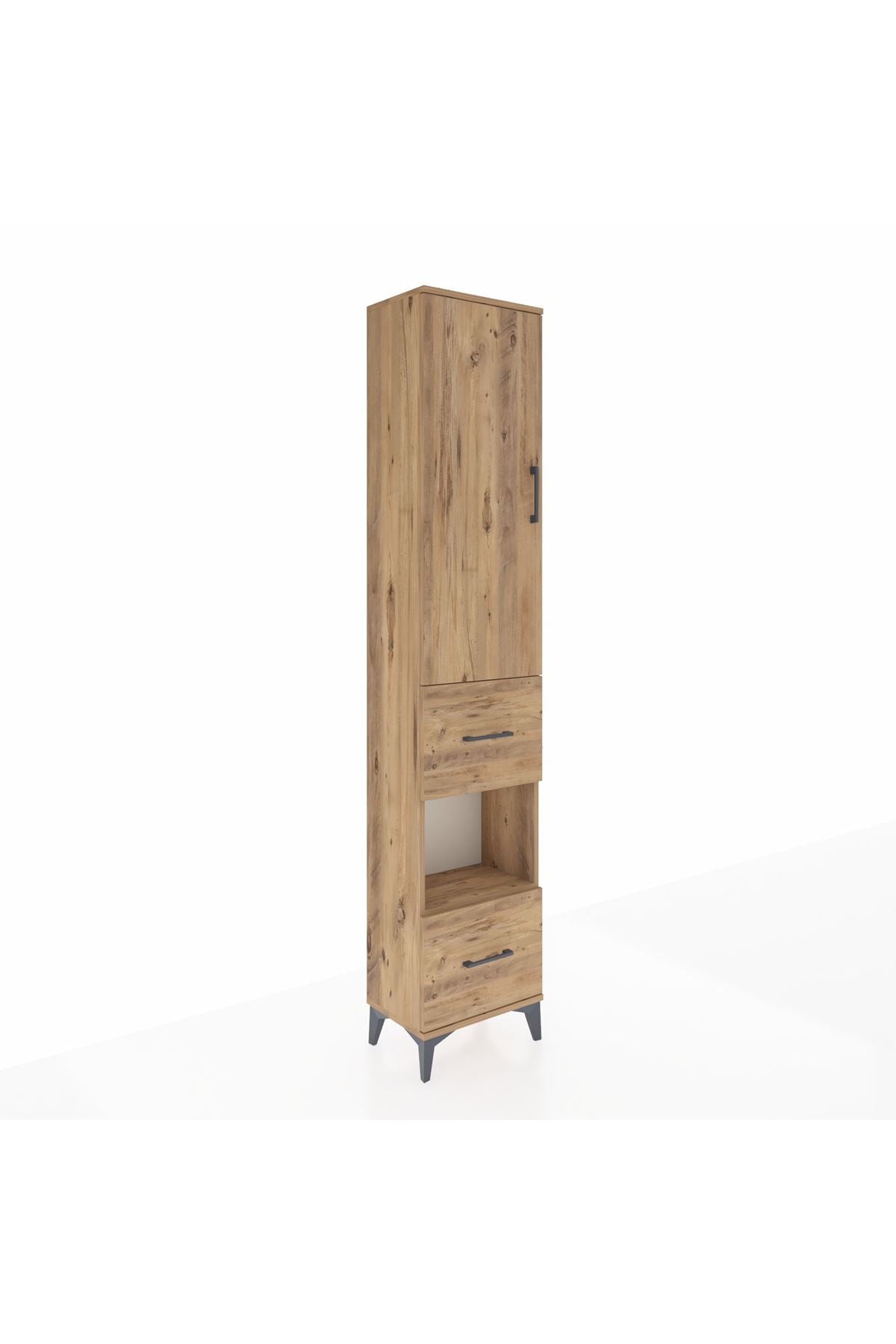Arges Dolap 3 Raflı 2 Çekmeceli Tek Askılı 44x30x221 - S28M139V9A