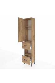 Arges Dolap 3 Raflı 2 Çekmeceli Tek Askılı 44x30x221 - S28M139V9A