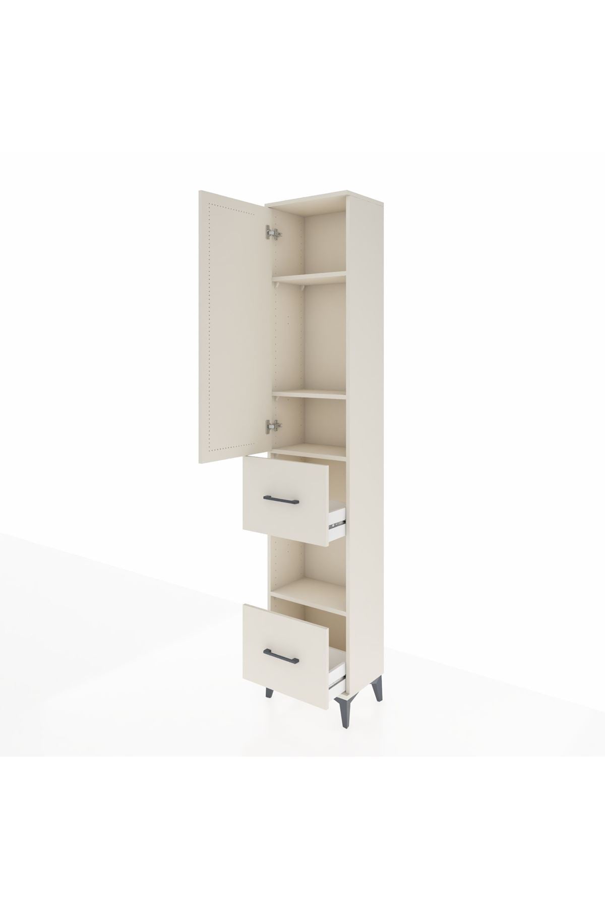Arges Dolap 4 Raflı 2 Çekmeceli Tek Kapaklı 44x30x221 - S28M140V1A