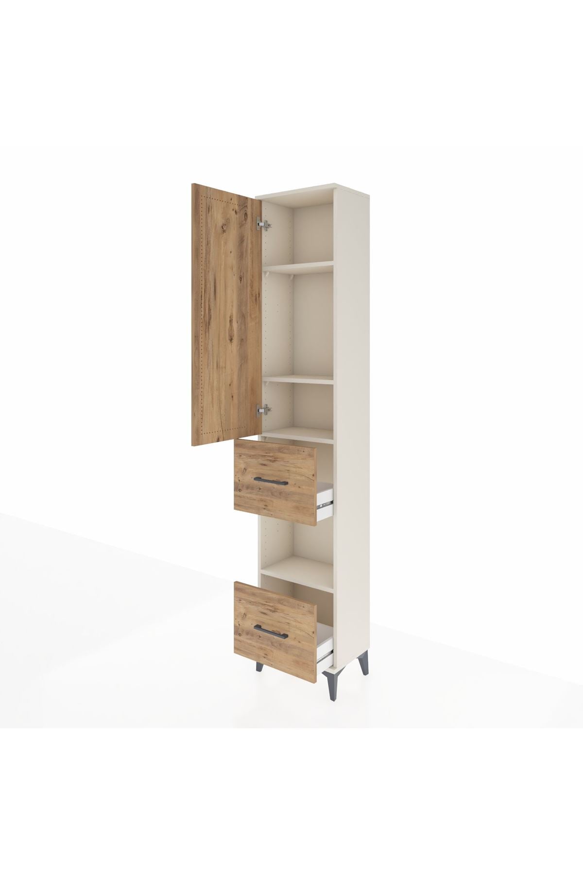 Arges Dolap 4 Raflı 2 Çekmeceli Tek Kapaklı 44x30x221 - S28M140V3A
