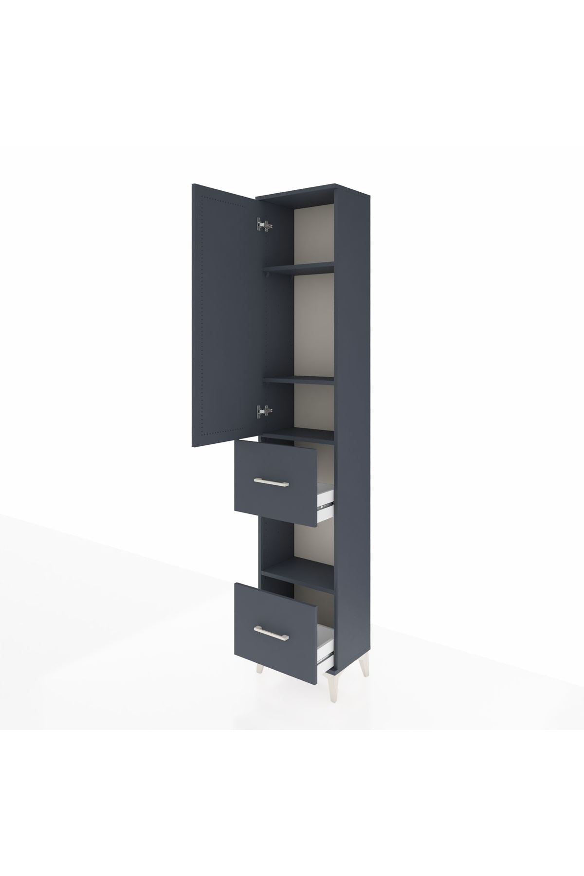 Arges Dolap 4 Raflı 2 Çekmeceli Tek Kapaklı 44x30x221 - S28M140V5A