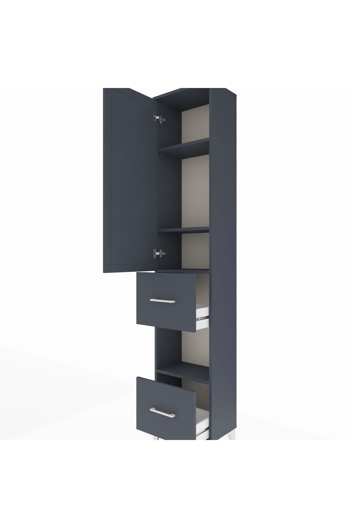 Arges Dolap 4 Raflı 2 Çekmeceli Tek Kapaklı 44x30x221 - S28M140V5A