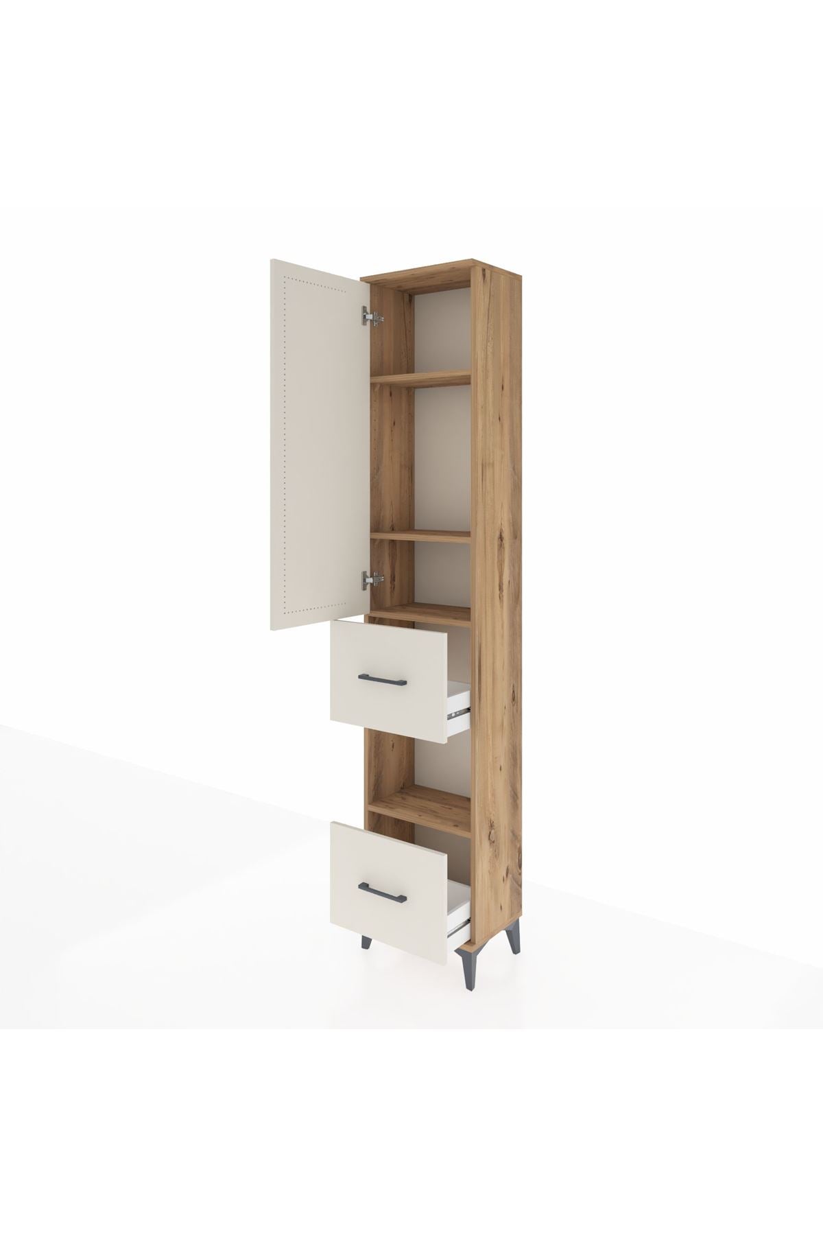 Arges Dolap 4 Raflı 2 Çekmeceli Tek Kapaklı 44x30x221 - S28M140V7A