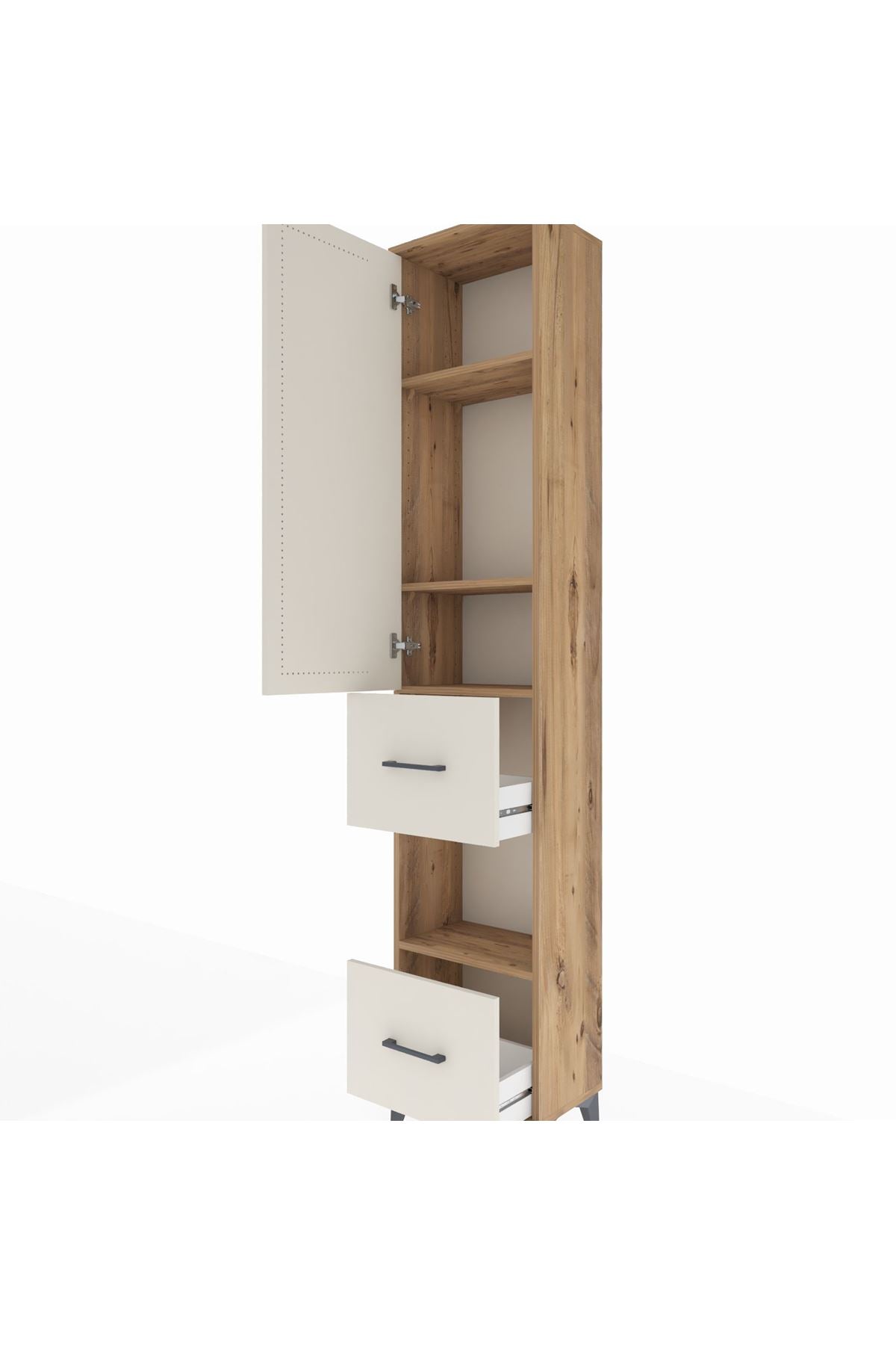 Arges Dolap 4 Raflı 2 Çekmeceli Tek Kapaklı 44x30x221 - S28M140V7A