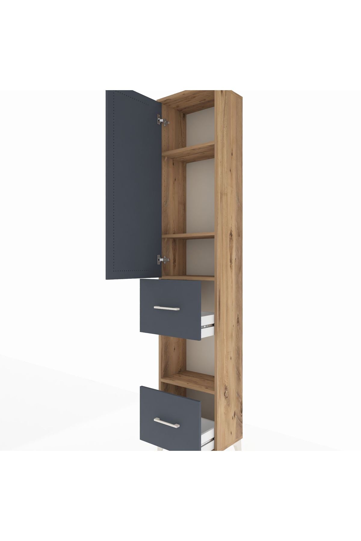Arges Dolap 4 Raflı 2 Çekmeceli Tek Kapaklı 44x30x221 - S28M140V8A