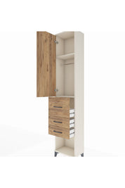 Arges Dolap 2 Raflı 3 Çekmeceli Tek Askılı 44x30x221 - S28M142V3A