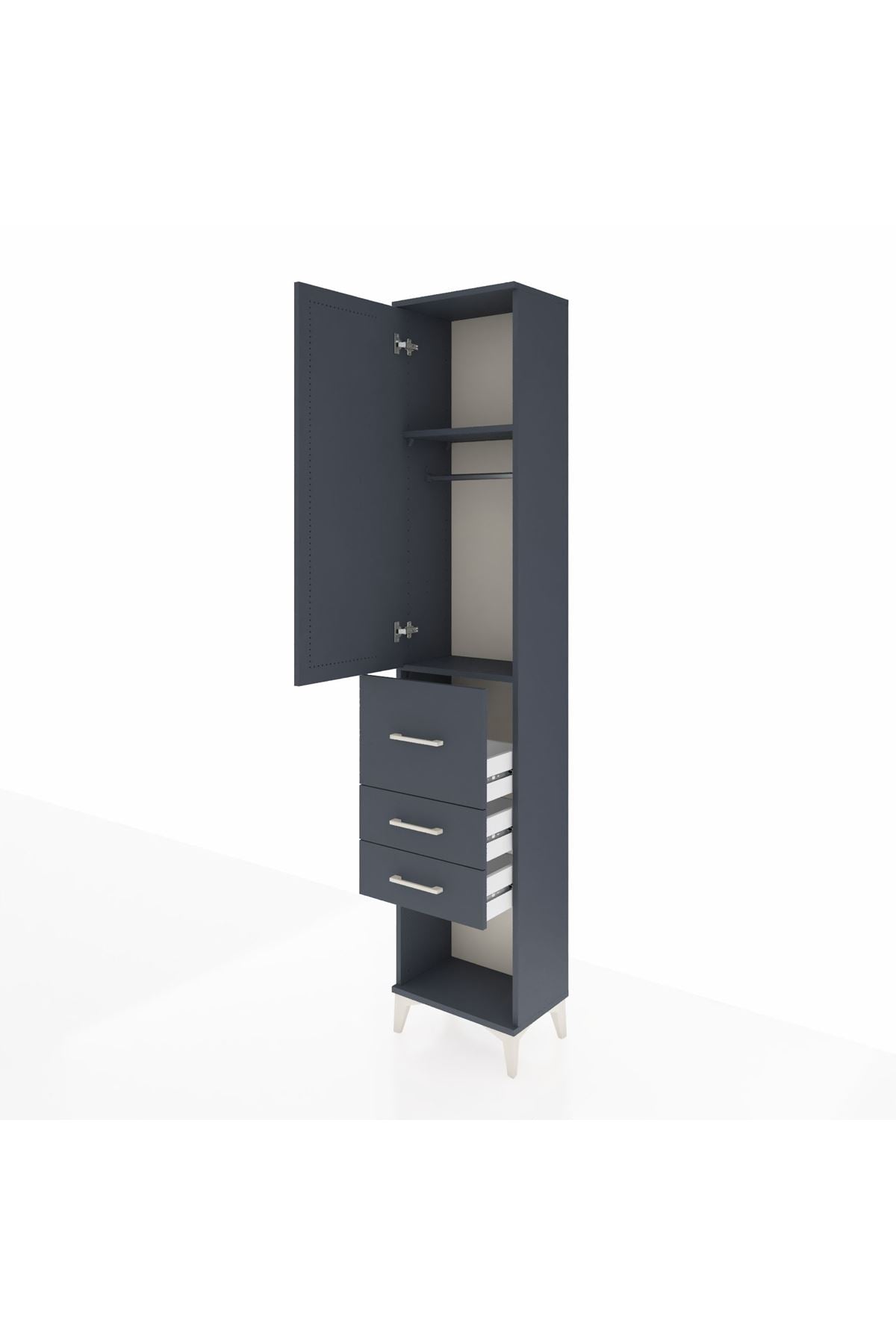Arges Dolap 2 Raflı 3 Çekmeceli Tek Askılı 44x30x221 - S28M142V5A