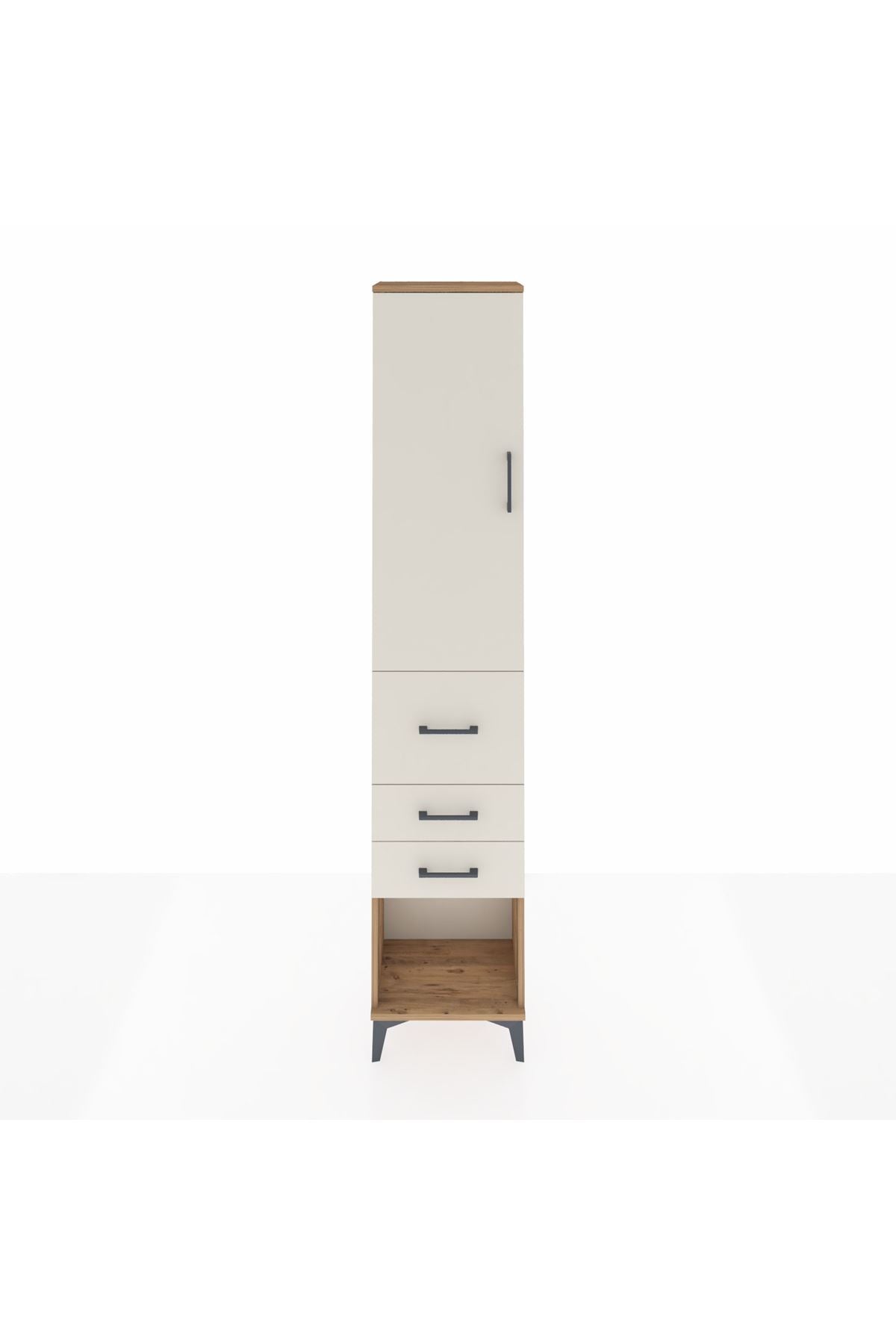 Arges Dolap 2 Raflı 3 Çekmeceli Tek Askılı 44x30x221 - S28M142V7A