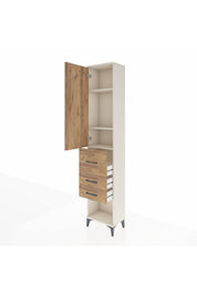 Arges Dolap 3 Raflı 3 Çekmeceli Tek Kapaklı 44x30x221 - S28M143V3A