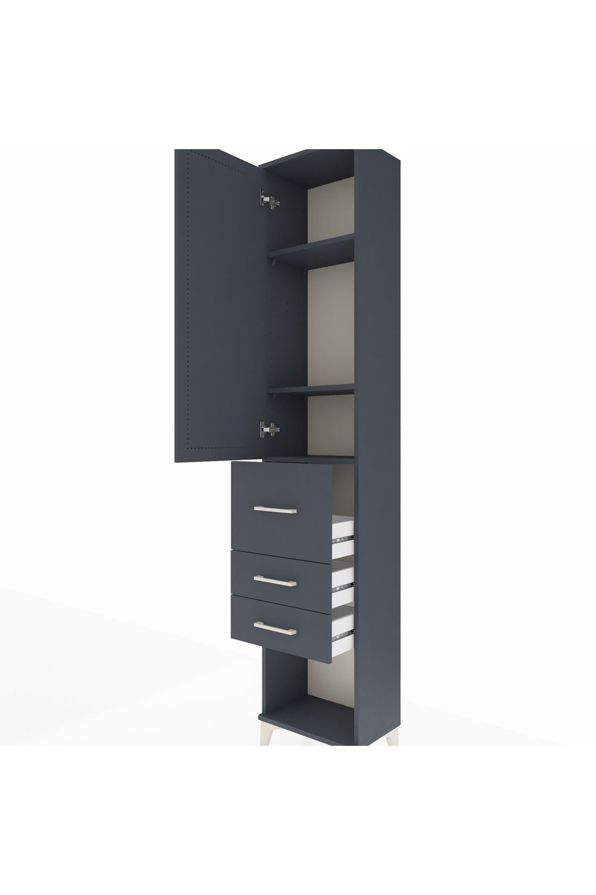 Arges Dolap 3 Raflı 3 Çekmeceli Tek Kapaklı 44x30x221 - S28M143V5A