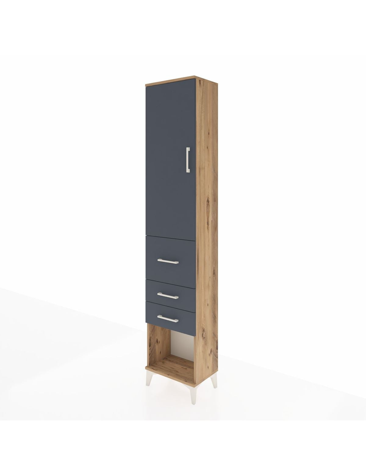 Arges Dolap 3 Raflı 3 Çekmeceli Tek Kapaklı 44x30x221 - S28M143V8A