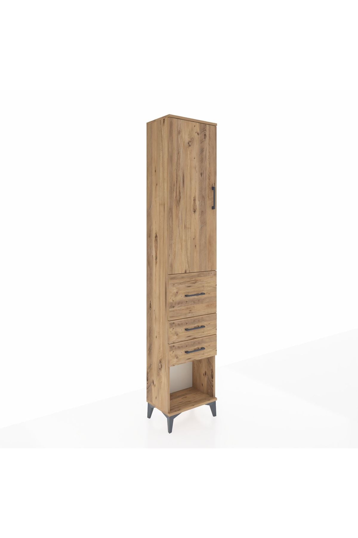 Arges Dolap 3 Raflı 3 Çekmeceli Tek Kapaklı 44x30x221 - S28M143V9A
