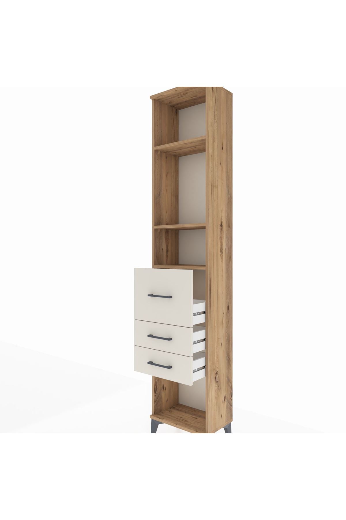 Arges Dolap 3 Raflı 3 Çekmeceli 44x30x221 - S28M144V7A