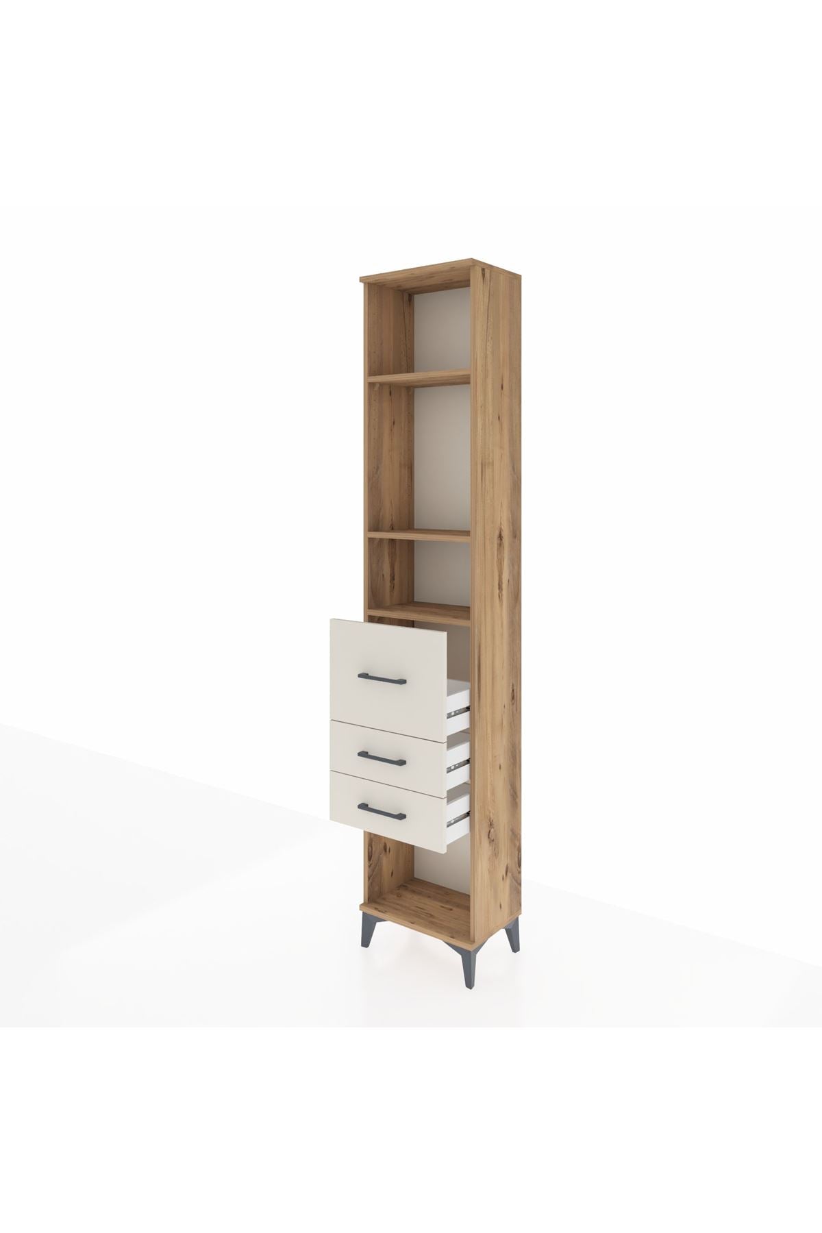 Arges Dolap 3 Raflı 3 Çekmeceli 44x30x221 - S28M144V7A