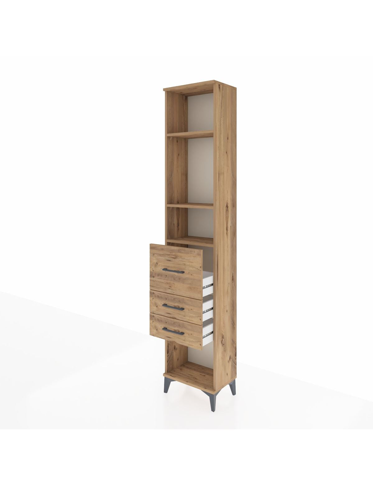 Arges Dolap 3 Raflı 3 Çekmeceli 44x30x221 - S28M144V9A
