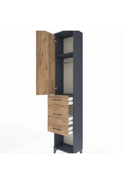 Arges Dolap 2 Raflı 3 Çekmeceli Tek Askılı 44x30x221 - S28M145V6A