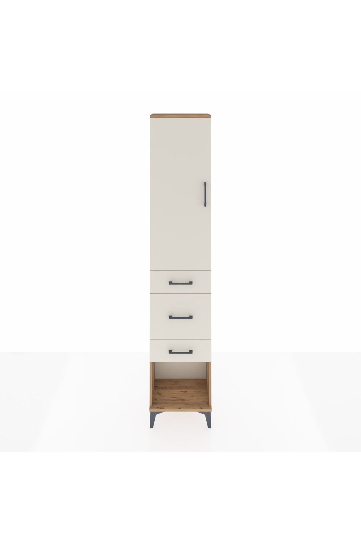 Arges Dolap 2 Raflı 3 Çekmeceli Tek Askılı 44x30x221 - S28M145V7A