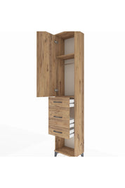 Arges Dolap 2 Raflı 3 Çekmeceli Tek Askılı 44x30x221 - S28M145V9A