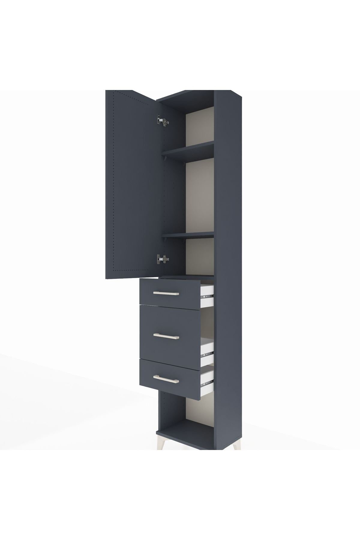 Arges Dolap 3 Raflı 3 Çekmeceli Tek Kapaklı 44x30x221 - S28M146V5A
