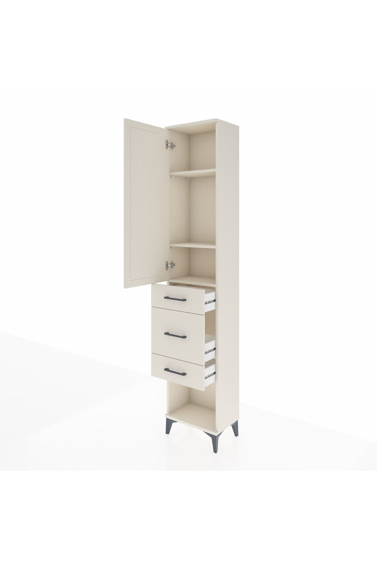 Arges Dolap 3 Raflı 3 Çekmeceli Tek Kapaklı 44x30x221 - S28M148V1A