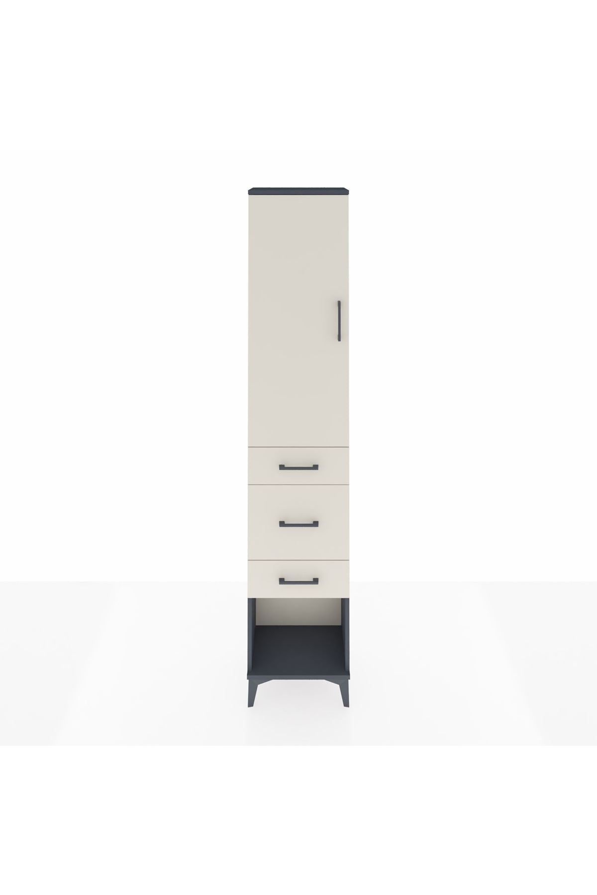 Arges Dolap 3 Raflı 3 Çekmeceli Tek Kapaklı 44x30x221 - S28M148V4A