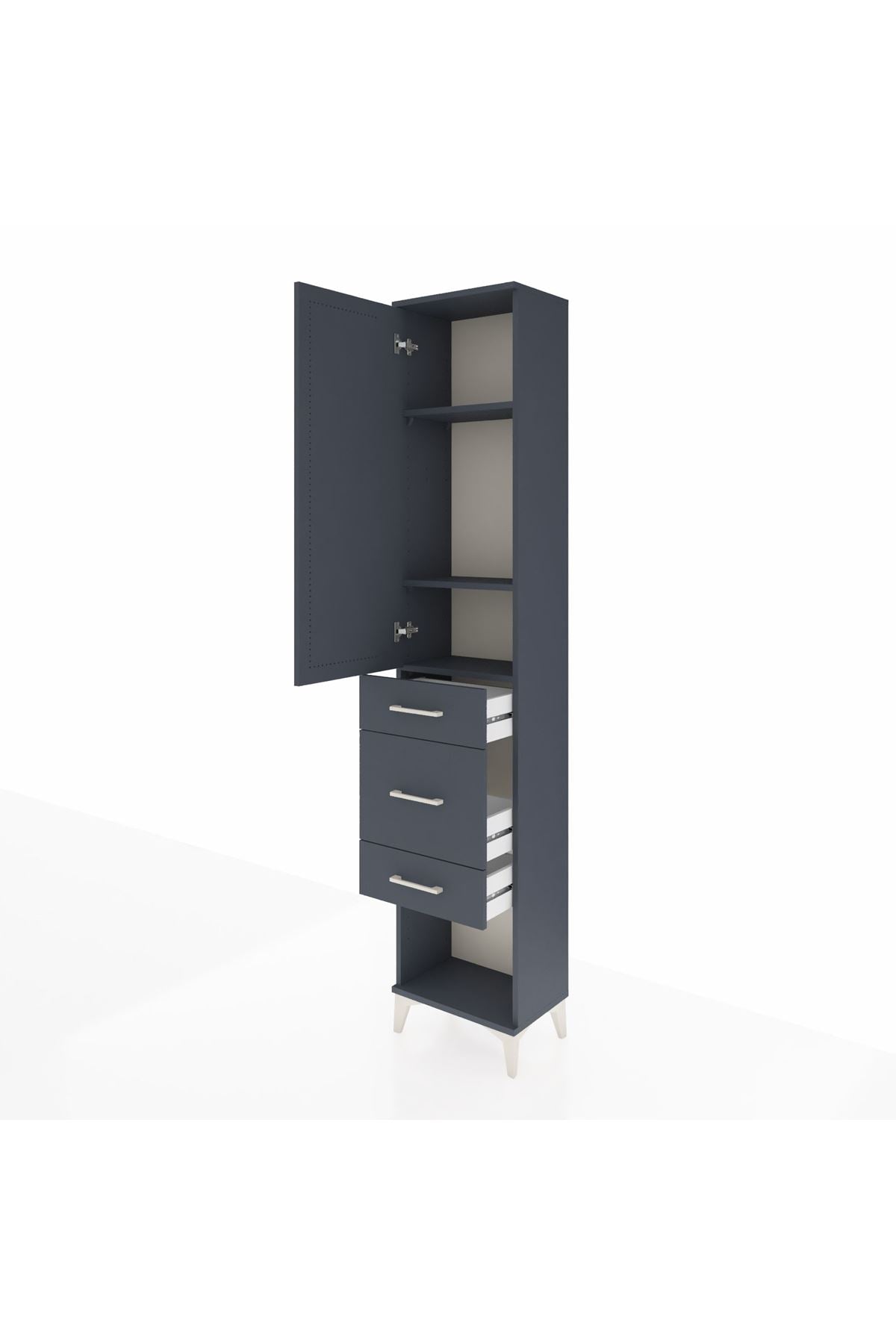 Arges Dolap 3 Raflı 3 Çekmeceli Tek Kapaklı 44x30x221 - S28M148V5A