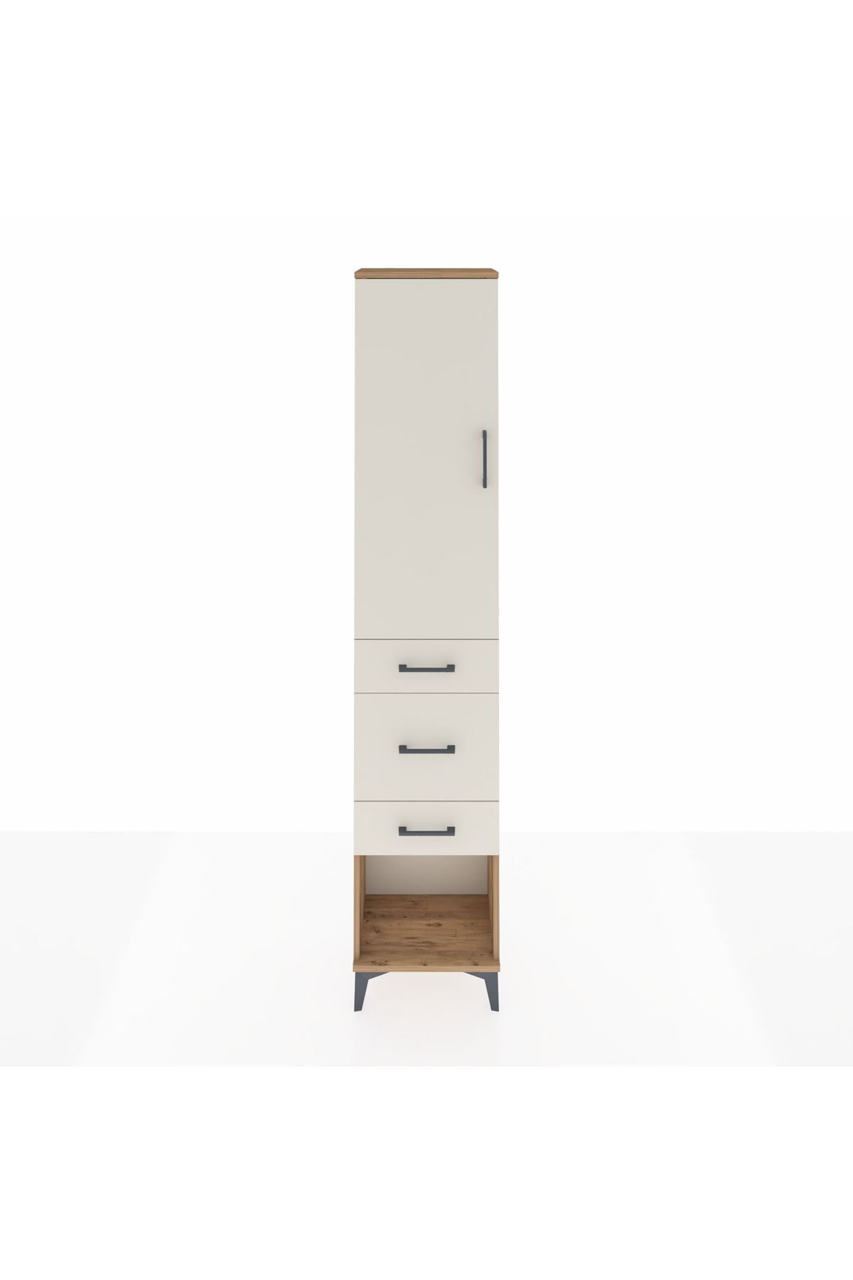 Arges Dolap 3 Raflı 3 Çekmeceli Tek Kapaklı 44x30x221 - S28M148V7A
