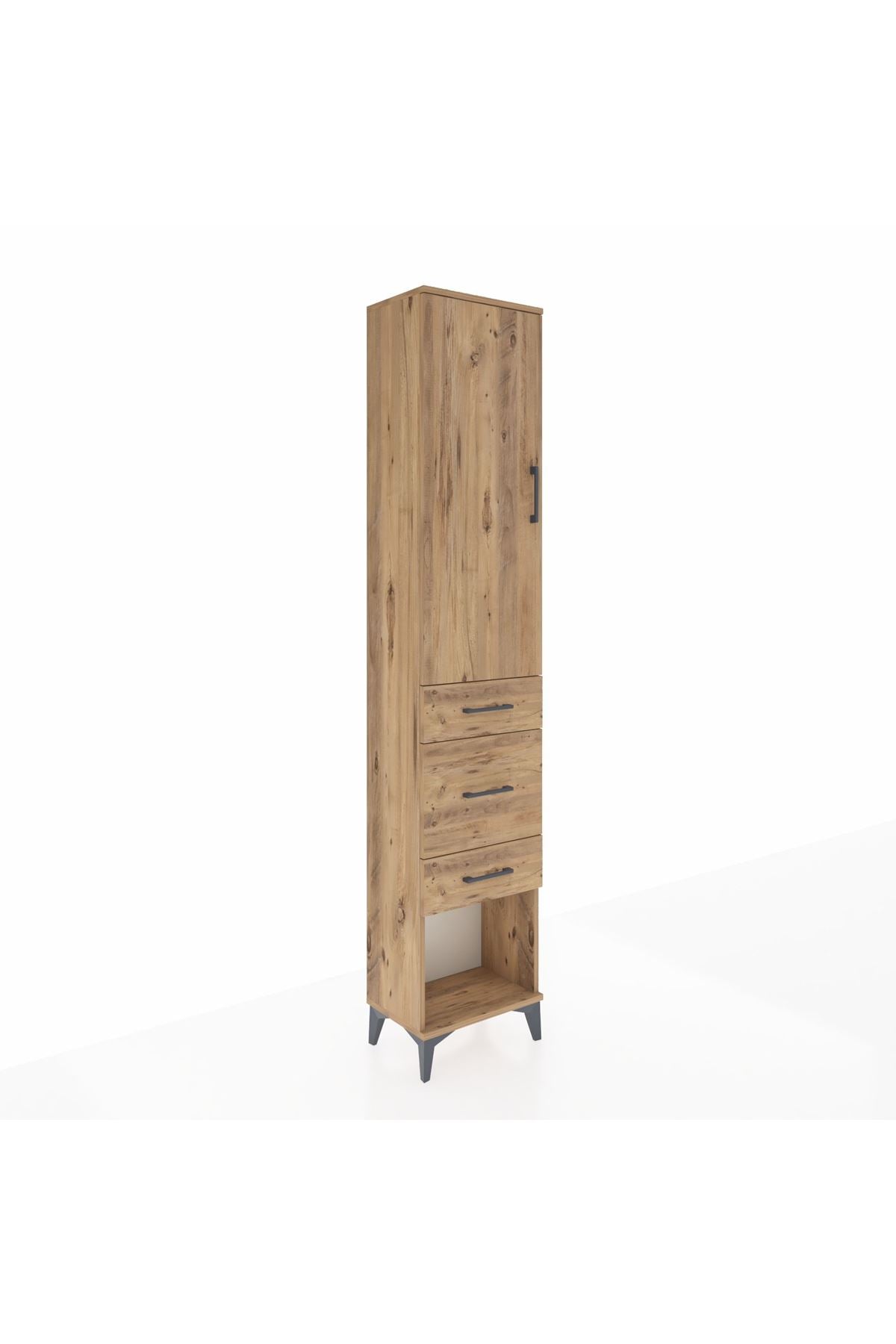 Arges Dolap 3 Raflı 3 Çekmeceli Tek Kapaklı 44x30x221 - S28M148V9A