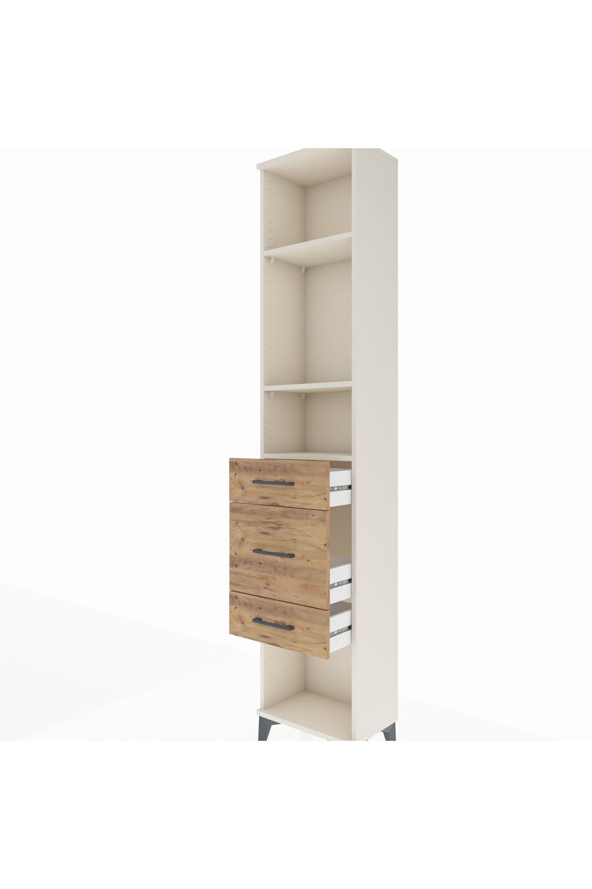 Arges Dolap 3 Raflı 3 Çekmeceli 44x30x221 - S28M149V3A