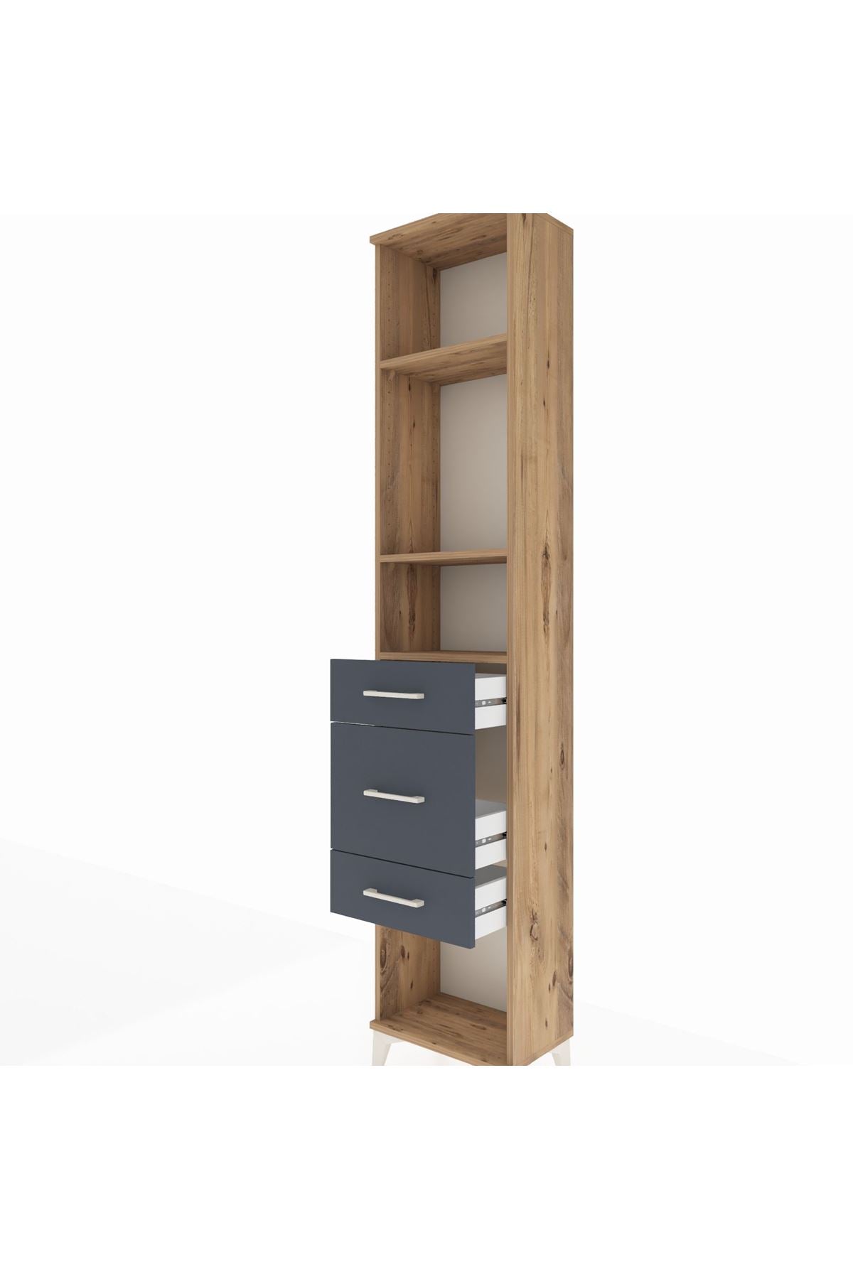 Arges Dolap 3 Raflı 3 Çekmeceli 44x30x221 - S28M149V8A