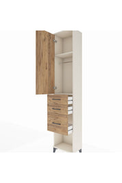 Arges Dolap 2 Raflı 3 Çekmeceli Tek Askılı 44x30x221 - S28M150V3A