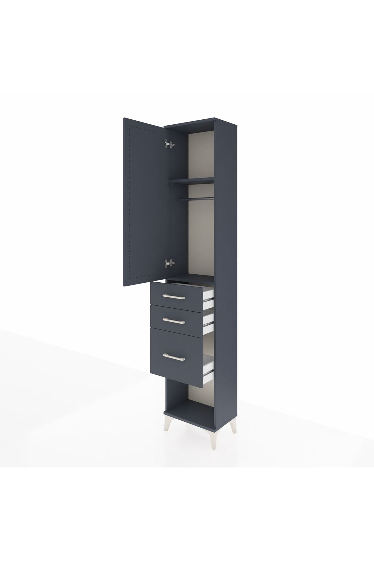Arges Dolap 2 Raflı 3 Çekmeceli Tek Askılı 44x30x221 - S28M150V5A