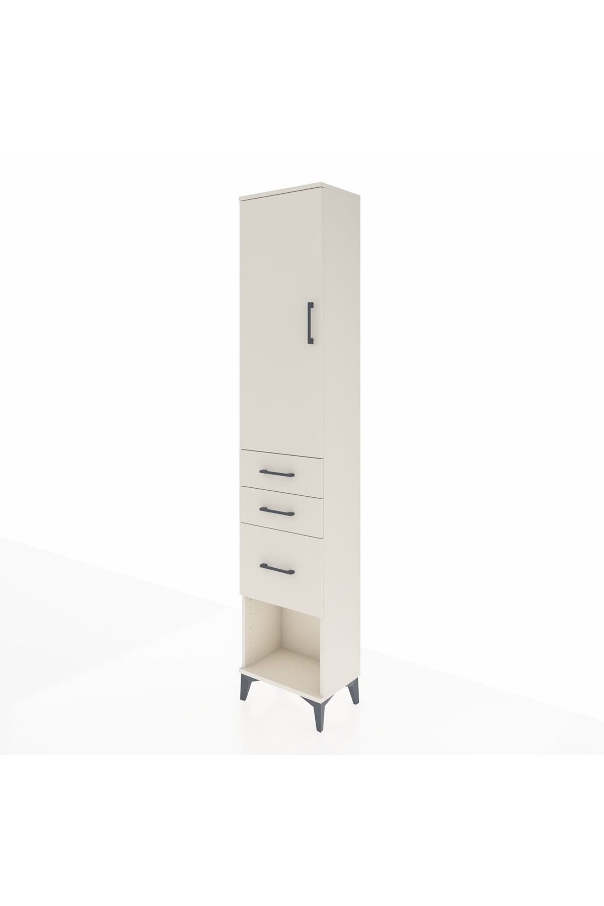 Arges Dolap 3 Raflı 3 Çekmeceli Tek Kapaklı 44x30x221 - S28M151V1A