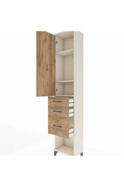 Arges Dolap 3 Raflı 3 Çekmeceli Tek Kapaklı 44x30x221 - S28M151V3A