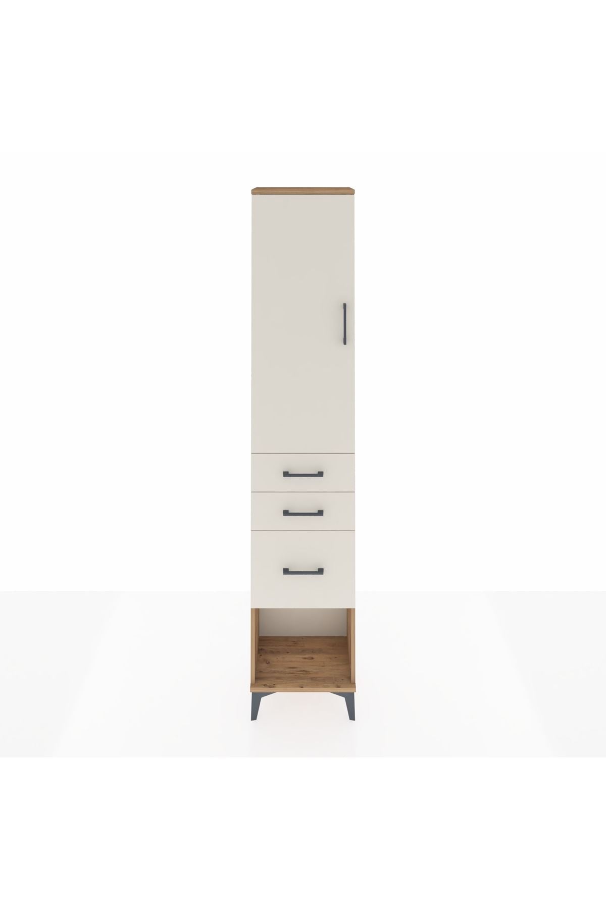 Arges Dolap 3 Raflı 3 Çekmeceli Tek Kapaklı 44x30x221 - S28M151V7A