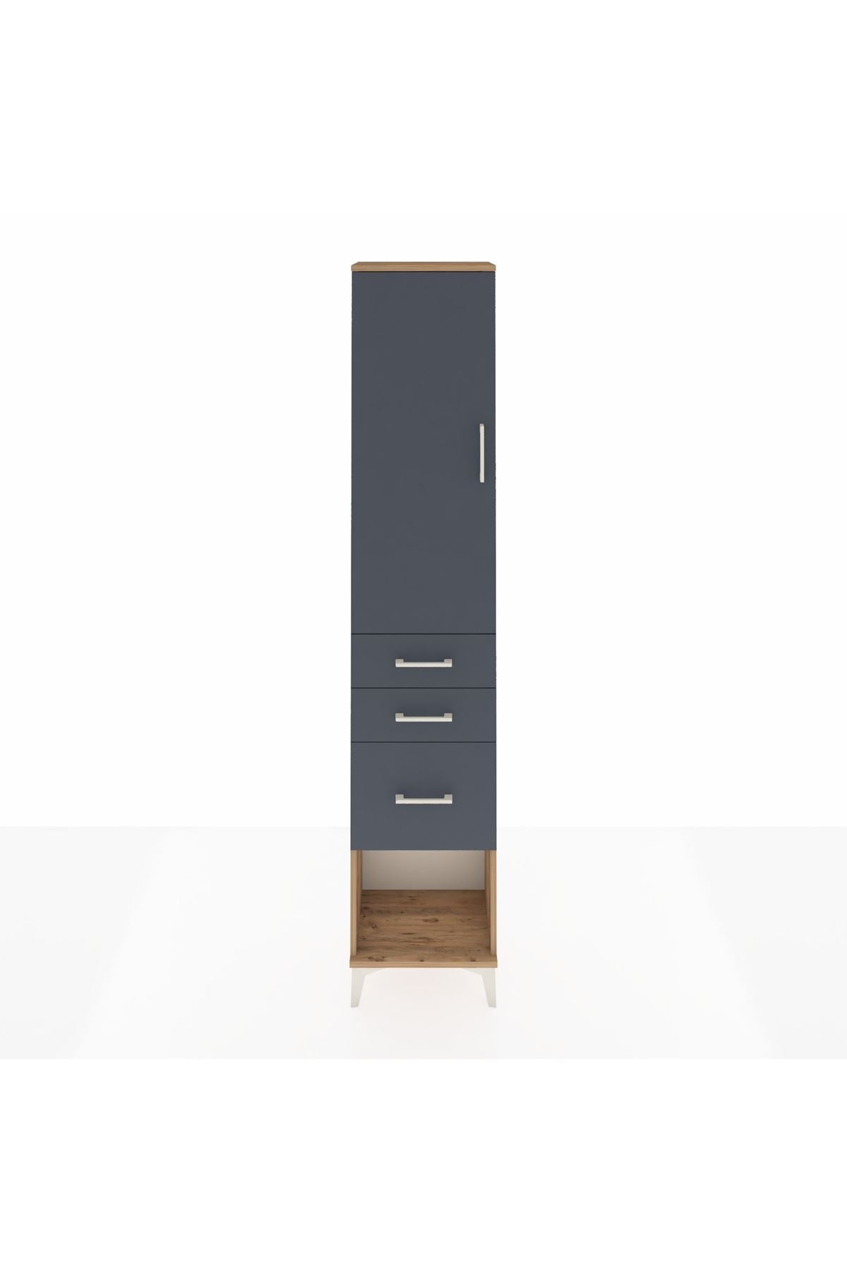 Arges Dolap 3 Raflı 3 Çekmeceli Tek Kapaklı 44x30x221 - S28M151V8A
