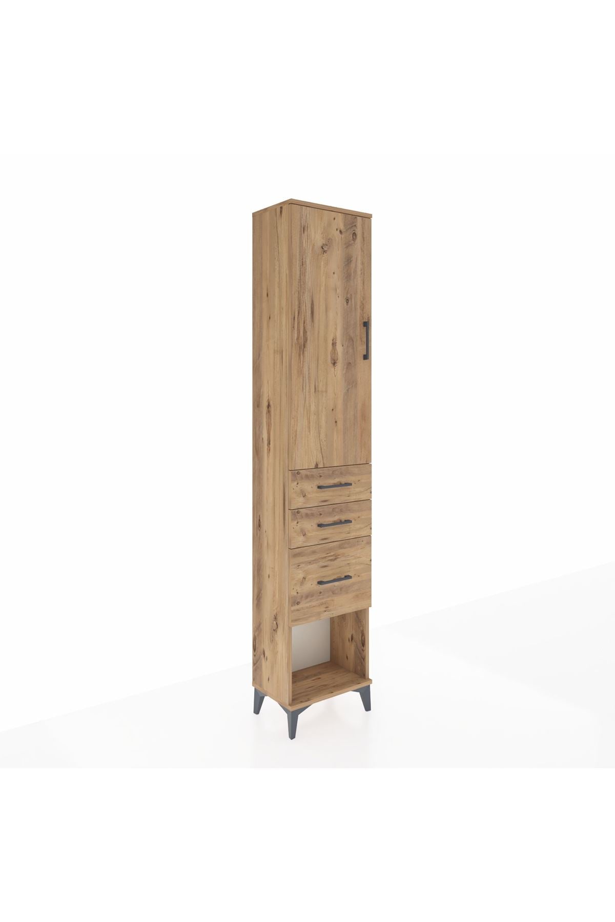 Arges Dolap 3 Raflı 3 Çekmeceli Tek Kapaklı 44x30x221 - S28M151V9A