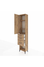 Arges Dolap 3 Raflı 3 Çekmeceli Tek Kapaklı 44x30x221 - S28M151V9A