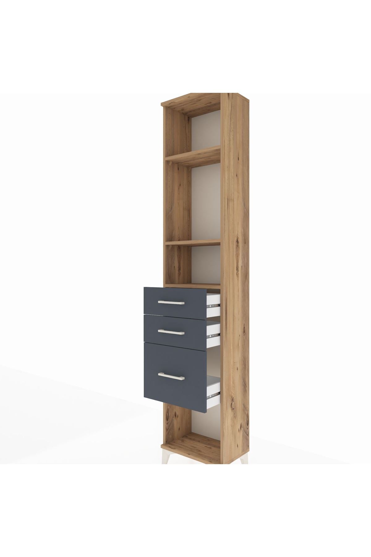 Arges Dolap 3 Raflı 3 Çekmeceli 44x30x221 - S28M152V8A