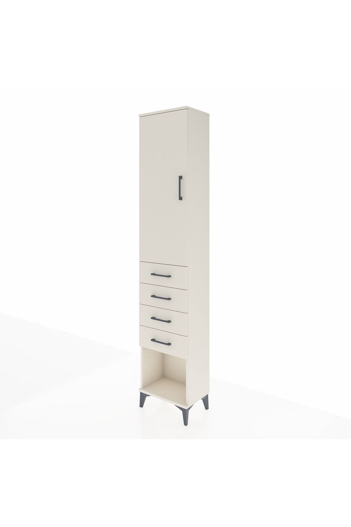 Arges Dolap 2 Raflı 4 Çekmeceli Tek Askılı 44x30x221 - S28M153V1A