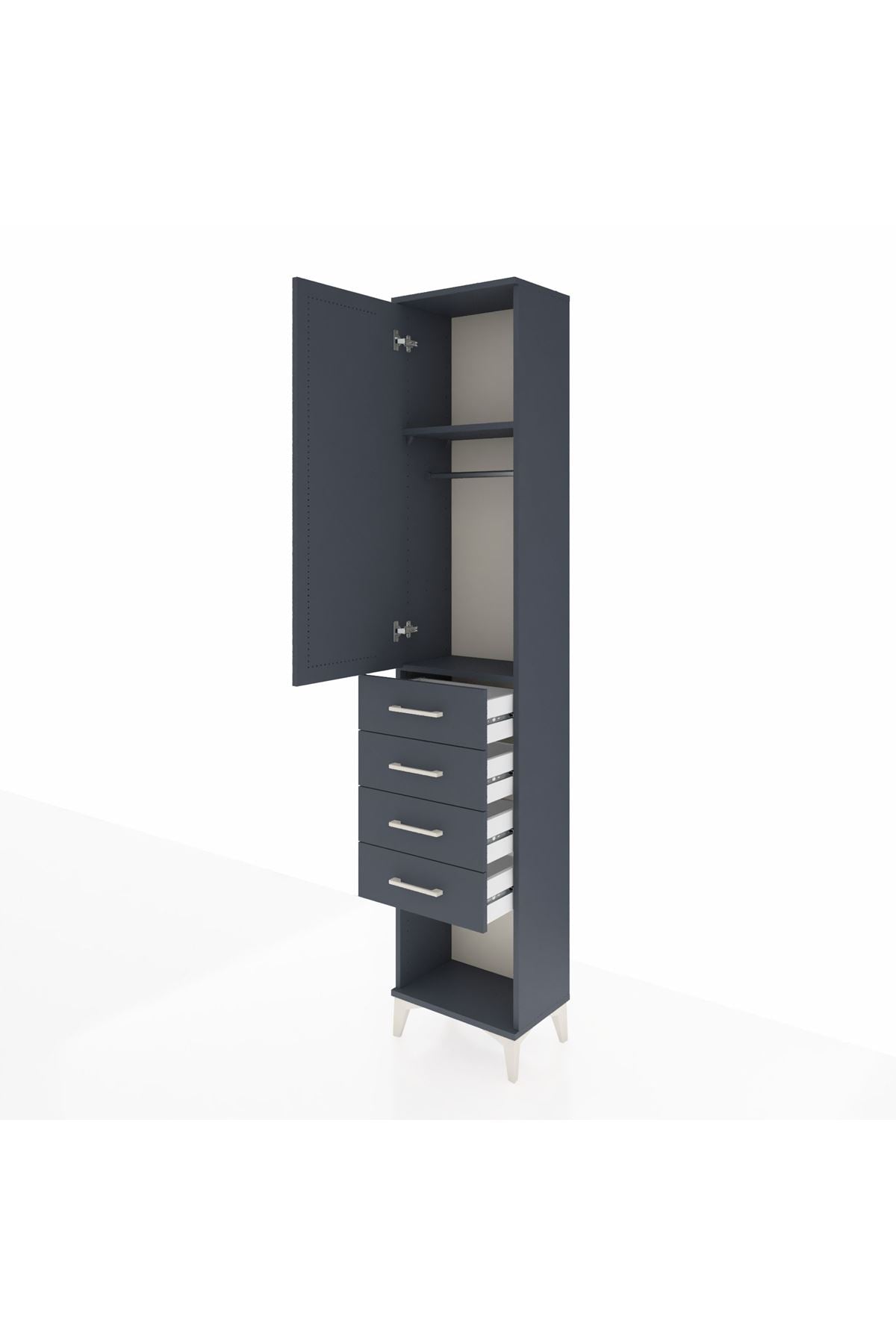 Arges Dolap 2 Raflı 4 Çekmeceli Tek Askılı 44x30x221 - S28M153V5A