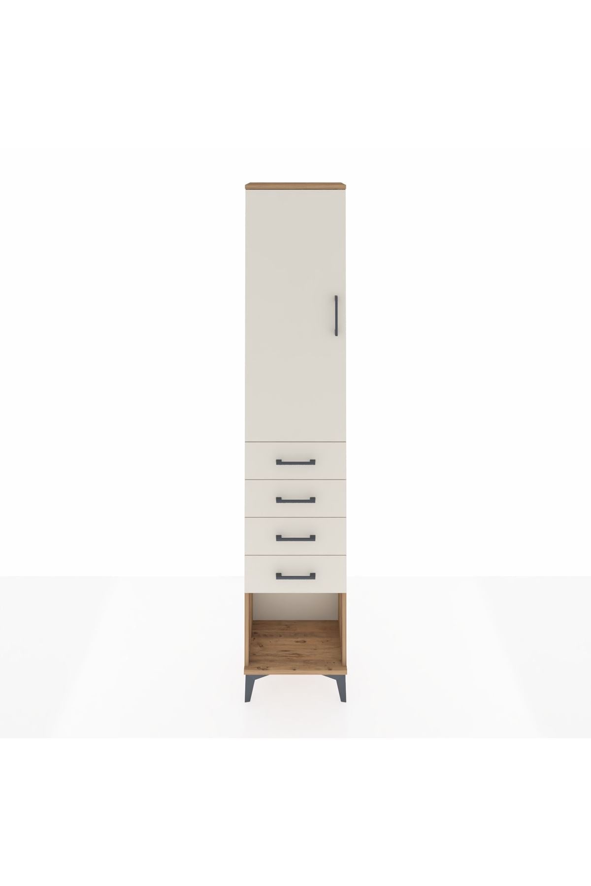 Arges Dolap 2 Raflı 4 Çekmeceli Tek Askılı 44x30x221 - S28M153V7A