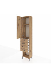 Arges Dolap 2 Raflı 4 Çekmeceli Tek Askılı 44x30x221 - S28M153V9A